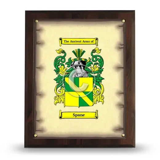 Spane Coat of Arms Plaque