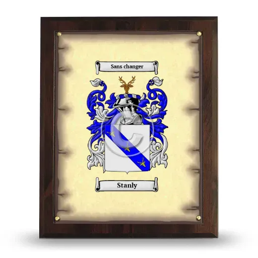 Stanly Coat of Arms Plaque
