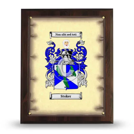 Stoker Coat of Arms Plaque