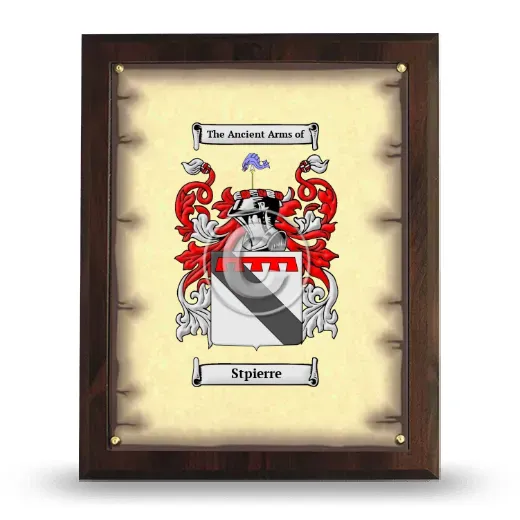 Stpierre Coat of Arms Plaque