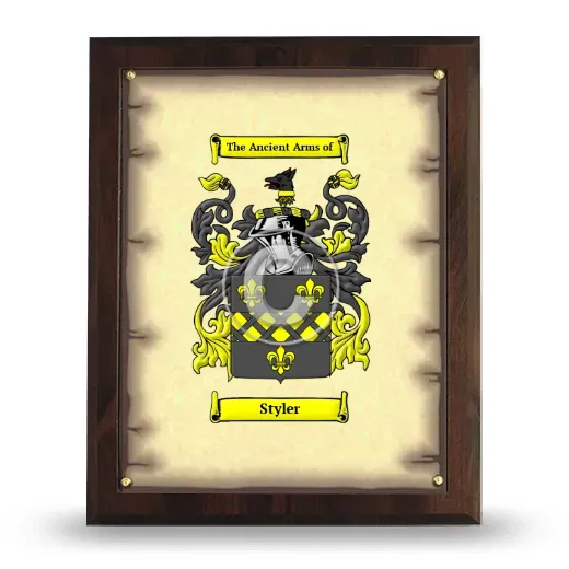 Styler Coat of Arms Plaque