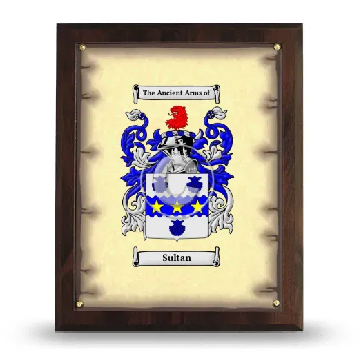 Sultan Coat of Arms Plaque