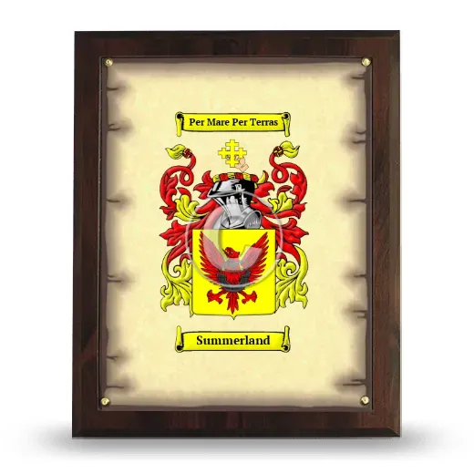 Summerland Coat of Arms Plaque