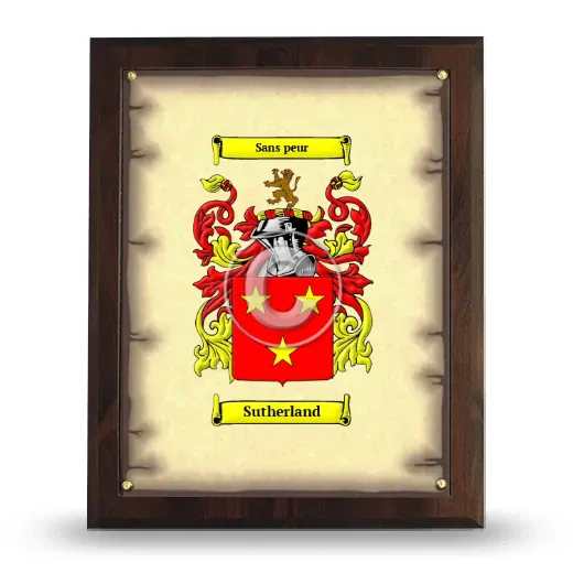 Sutherland Coat of Arms Plaque