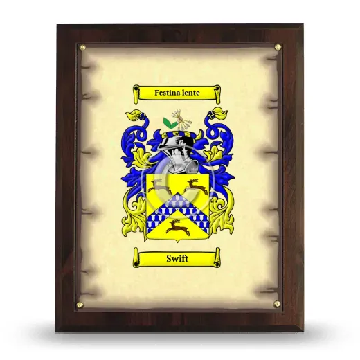 Swift Coat of Arms Plaque