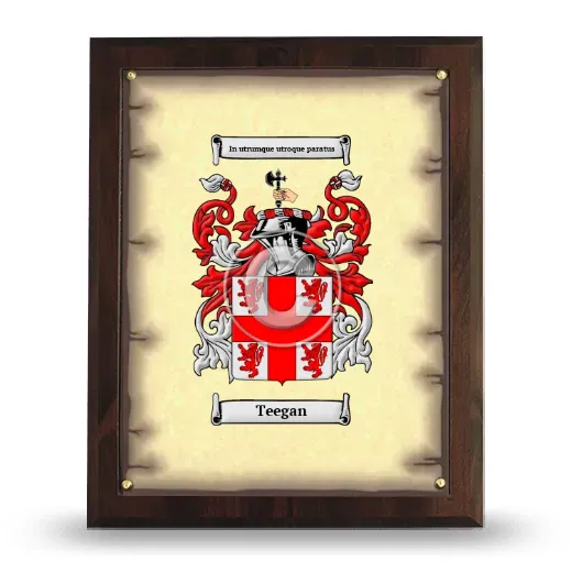 Teegan Coat of Arms Plaque