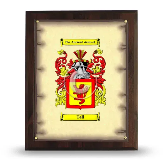 Tell Coat of Arms Plaque