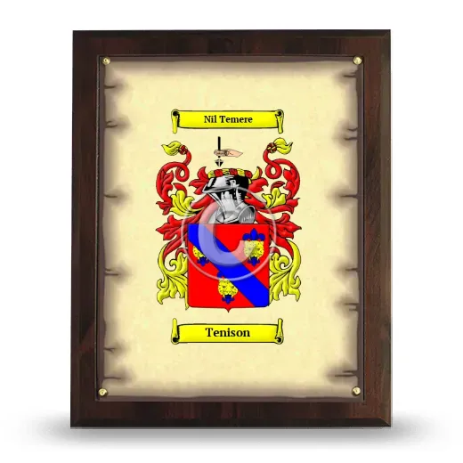 Tenison Coat of Arms Plaque