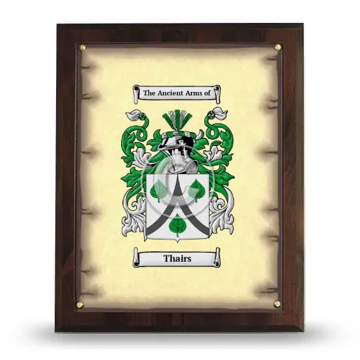 Thairs Coat of Arms Plaque