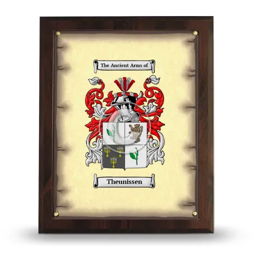 Theunissen Coat of Arms Plaque