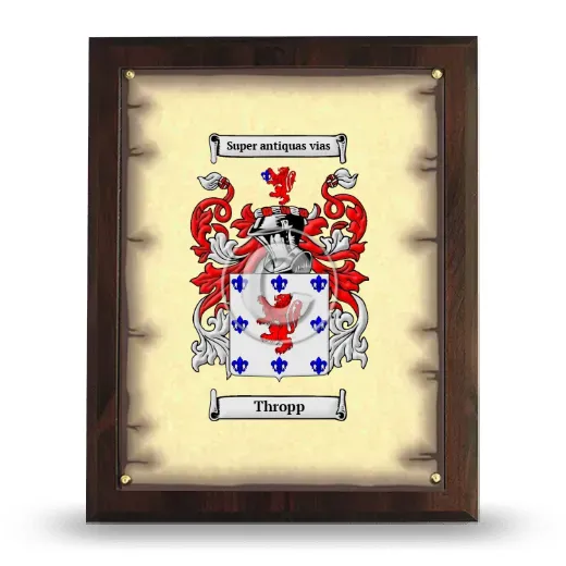 Thropp Coat of Arms Plaque