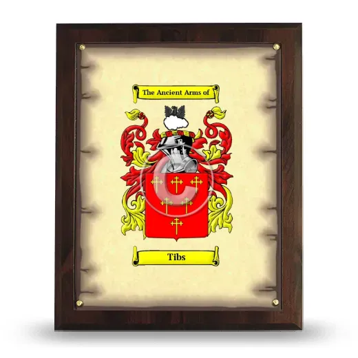 Tibs Coat of Arms Plaque