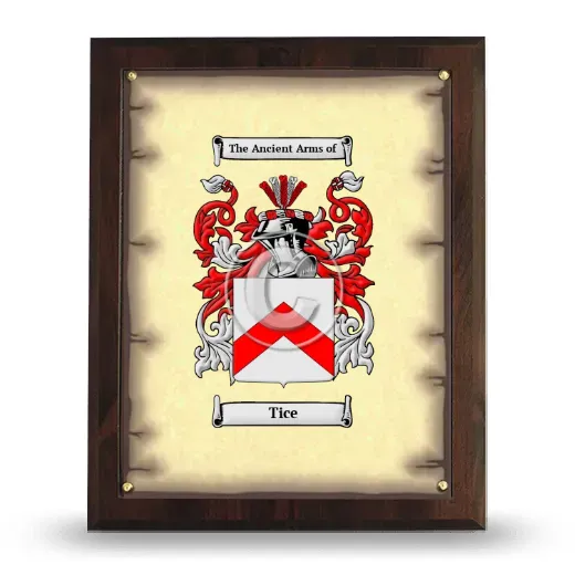 Tice Coat of Arms Plaque