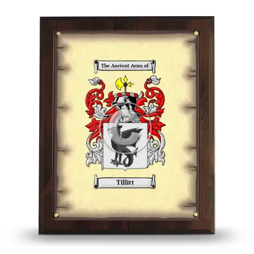 Tillitt Coat of Arms Plaque
