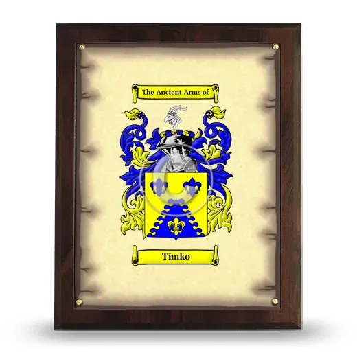 Timko Coat of Arms Plaque