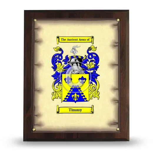 Timmy Coat of Arms Plaque