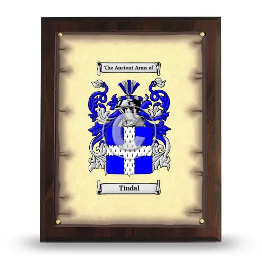 Tindal Coat of Arms Plaque