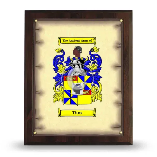 Titus Coat of Arms Plaque