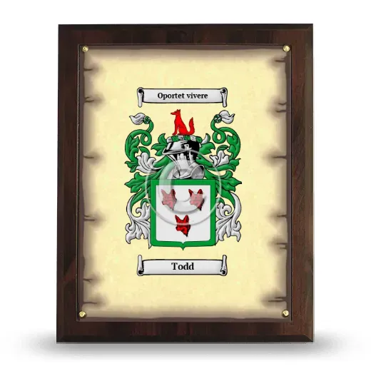 Todd Coat of Arms Plaque