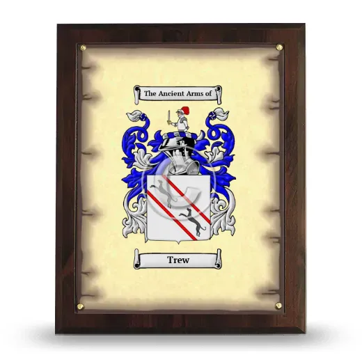 Trew Coat of Arms Plaque