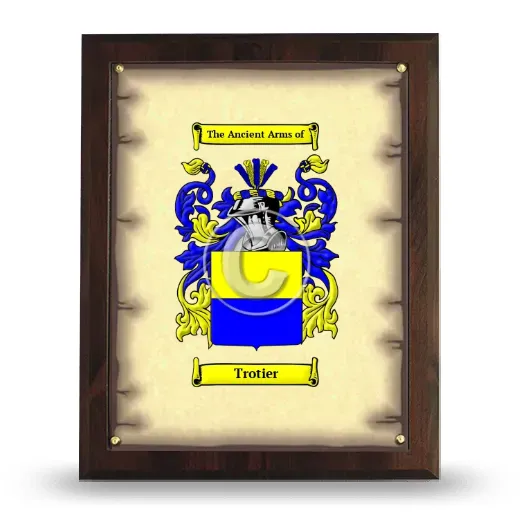 Trotier Coat of Arms Plaque