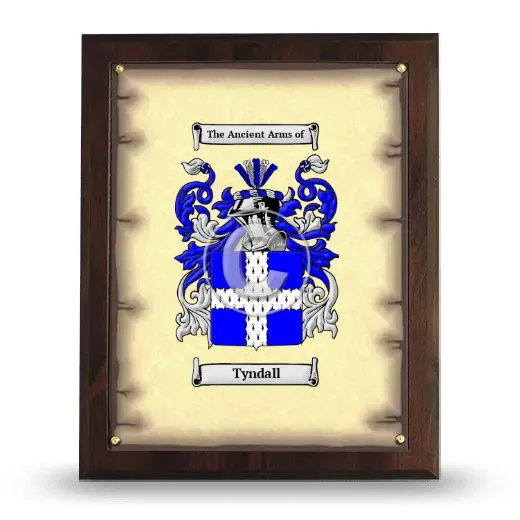 Tyndall Coat of Arms Plaque