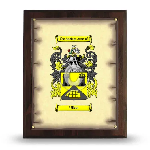 Ulloa Coat of Arms Plaque