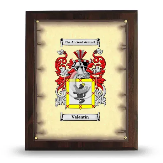 Valentin Coat of Arms Plaque