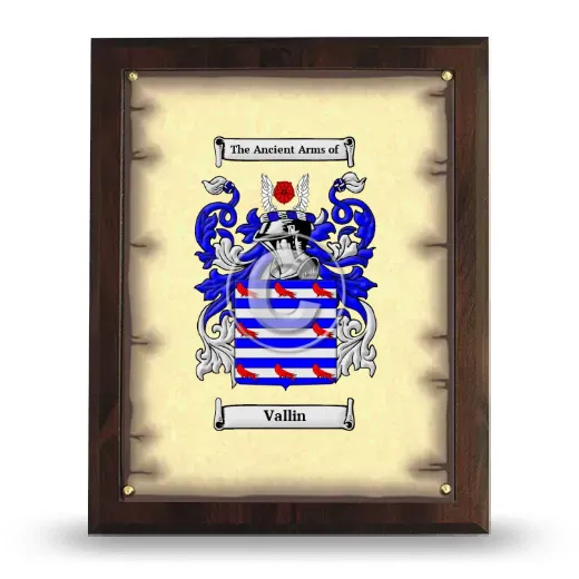 Vallin Coat of Arms Plaque