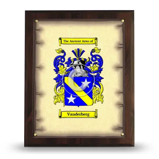 Vanderberg Coat of Arms Plaque