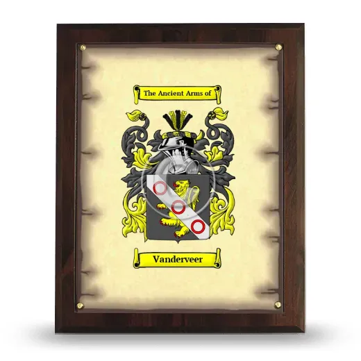 Vanderveer Coat of Arms Plaque