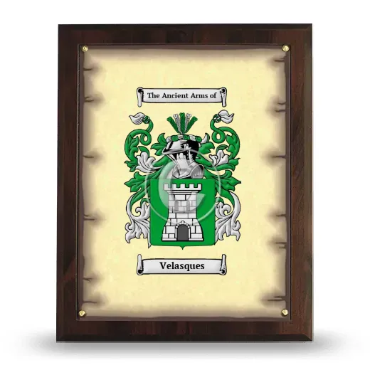 Velasques Coat of Arms Plaque