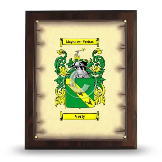 Verly Coat of Arms Plaque