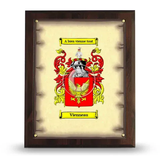 Vienneau Coat of Arms Plaque