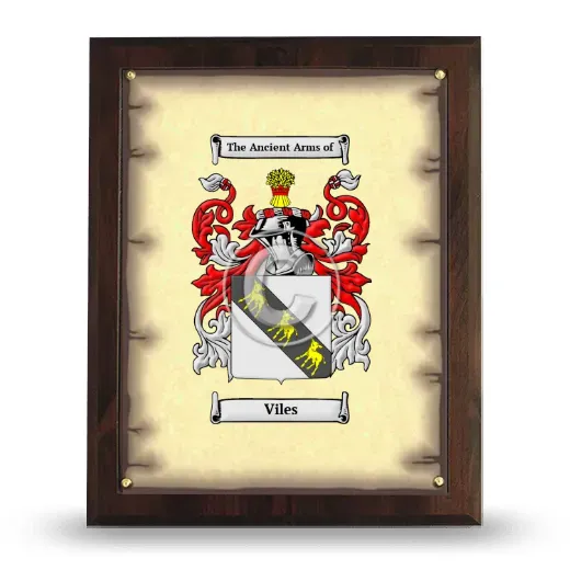 Viles Coat of Arms Plaque
