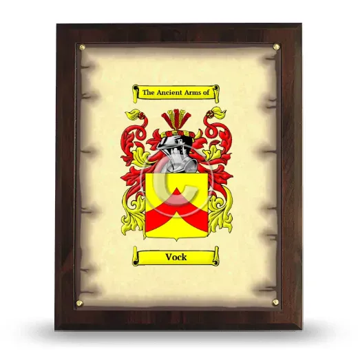 Vock Coat of Arms Plaque