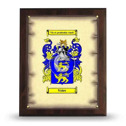 Voier Coat of Arms Plaque