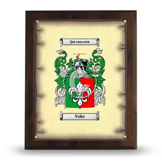 Voke Coat of Arms Plaque