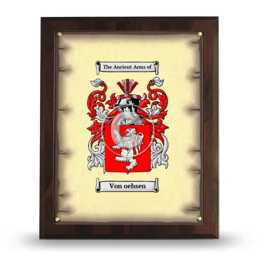 Von oehsen Coat of Arms Plaque