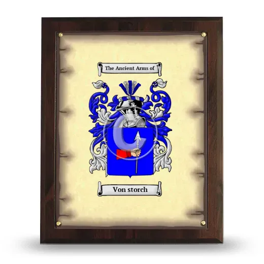 Von storch Coat of Arms Plaque