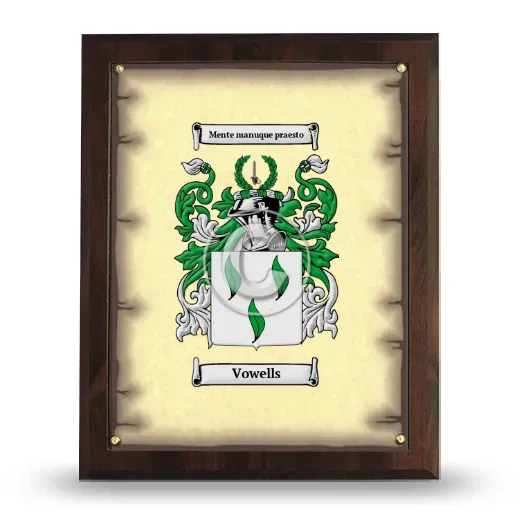 Vowells Coat of Arms Plaque