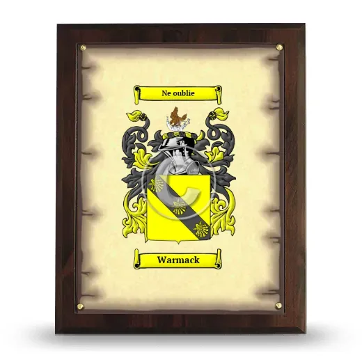 Warmack Coat of Arms Plaque