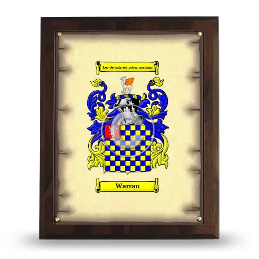Warran Coat of Arms Plaque