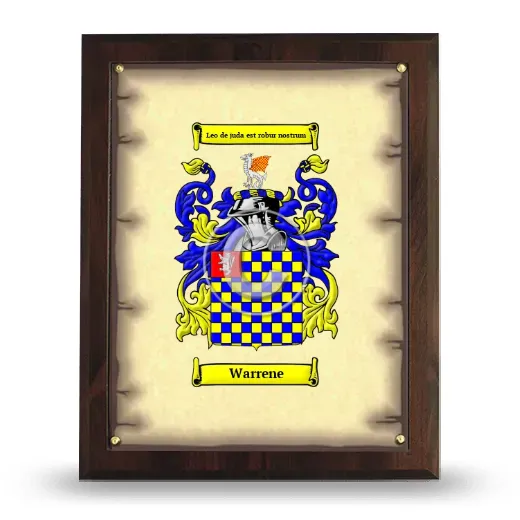 Warrene Coat of Arms Plaque