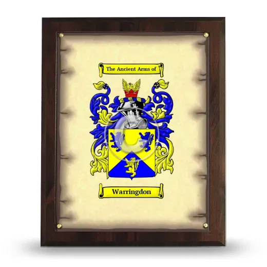 Warringdon Coat of Arms Plaque