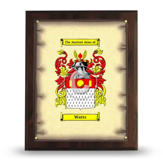Watts Coat of Arms Plaque