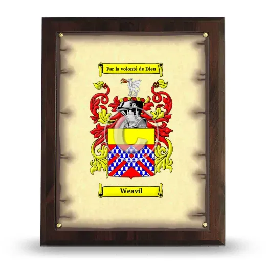 Weavil Coat of Arms Plaque