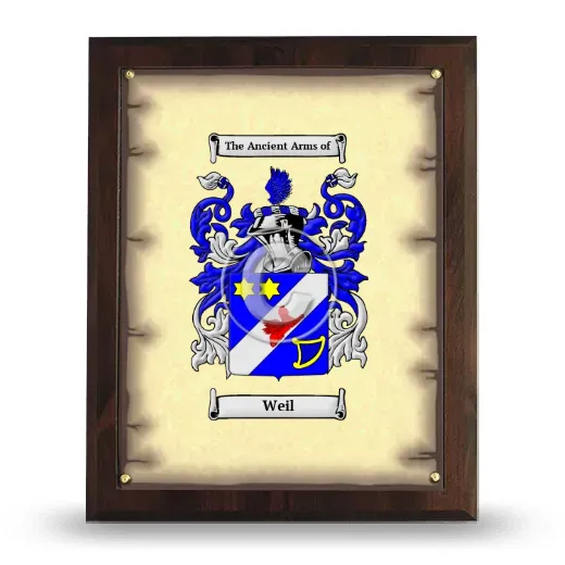 Weil Coat of Arms Plaque
