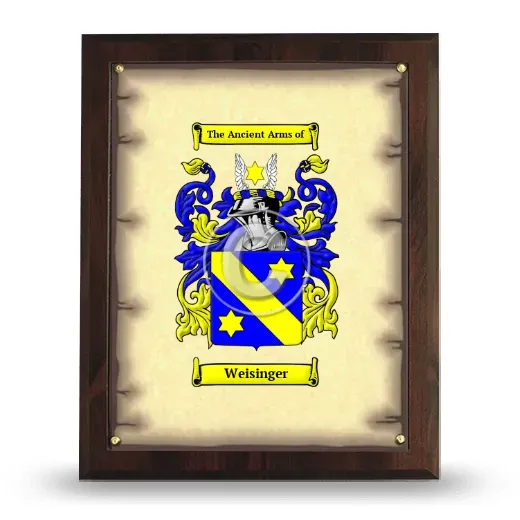 Weisinger Coat of Arms Plaque