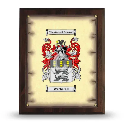 Wetherall Coat of Arms Plaque